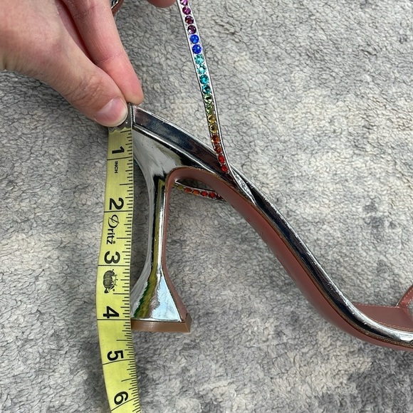 New Amina Muaddi x AWGE Rainbow Crystal LSD Wrap
Around Gladiator Sandals Heels - Picture 13 of 16